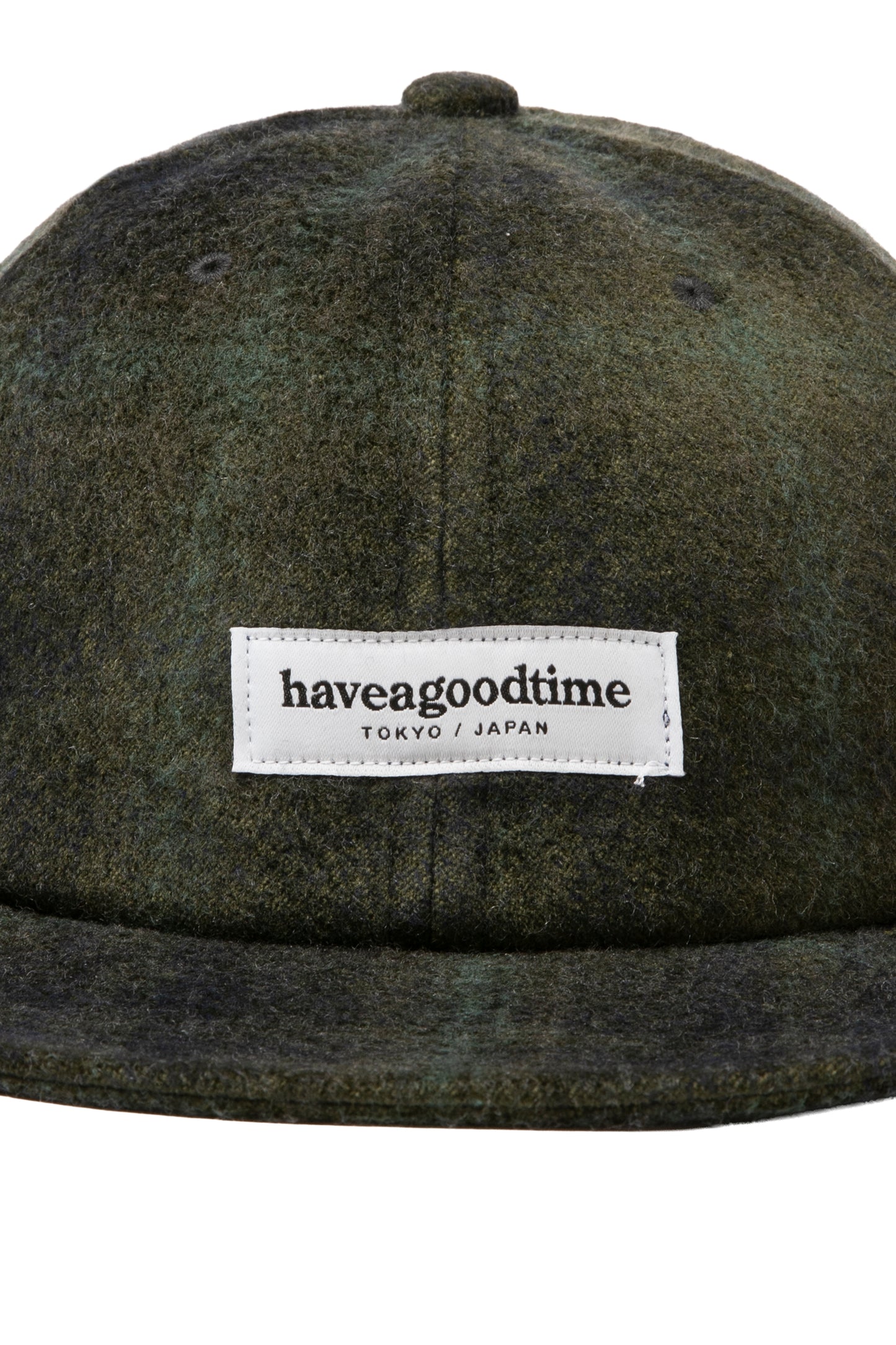 SIDE LOGO NEEDLE PUNCH CHECK CAP GREEN