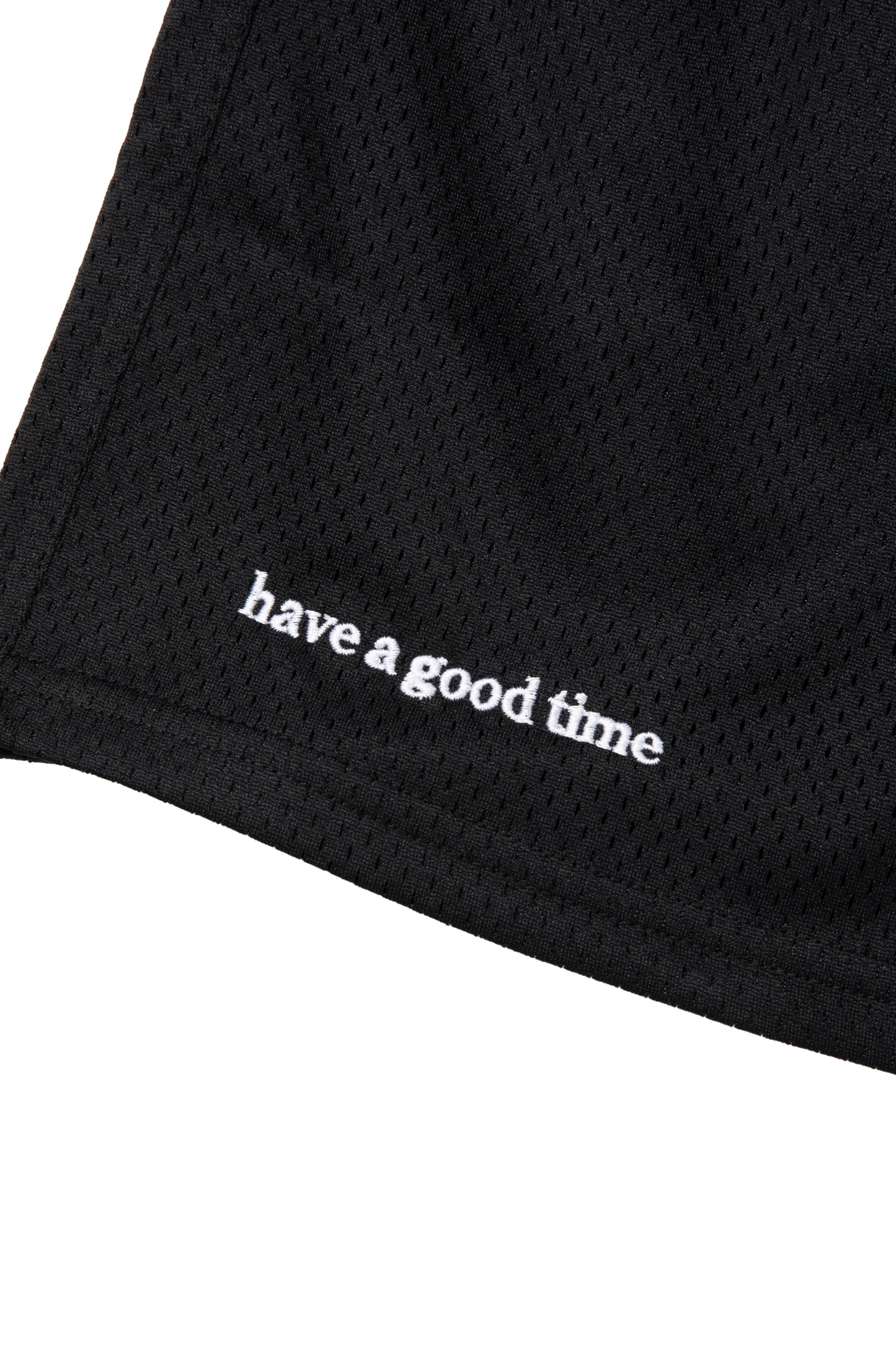 SIDE LOGO SIDE BLANK FRAME MESH SHORTS BLACK