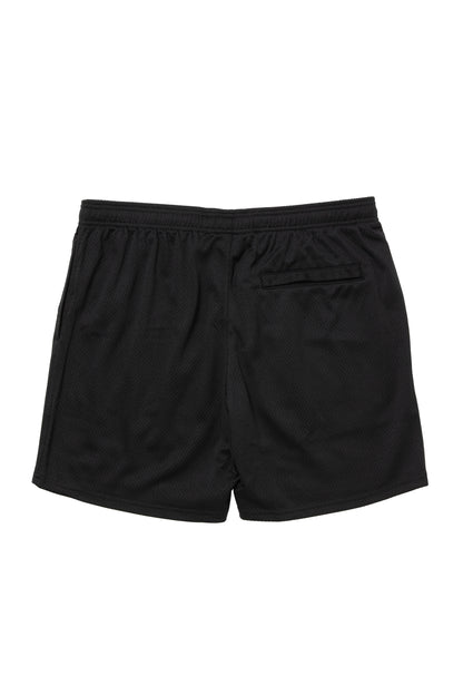 SIDE LOGO SIDE BLANK FRAME MESH SHORTS BLACK