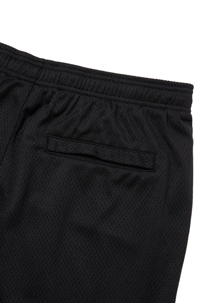 SIDE LOGO SIDE BLANK FRAME MESH SHORTS BLACK