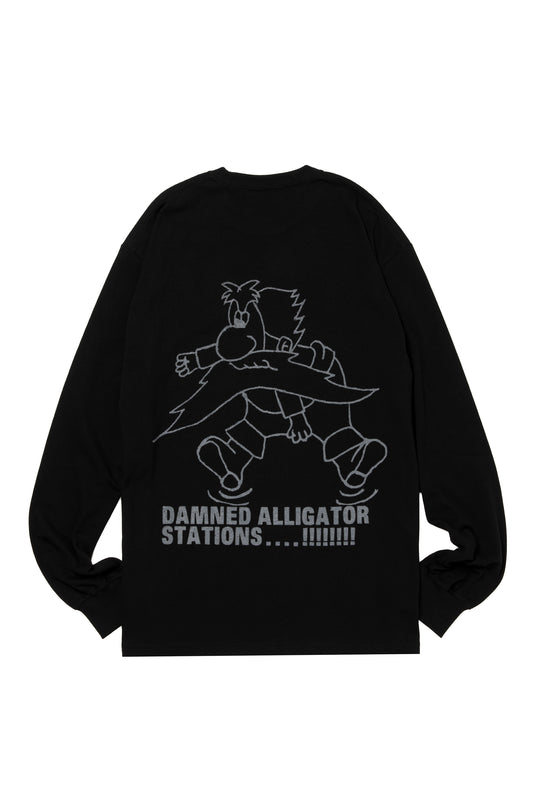 HOMERUN ALLIGATOR STATION L/S TEE BLACK