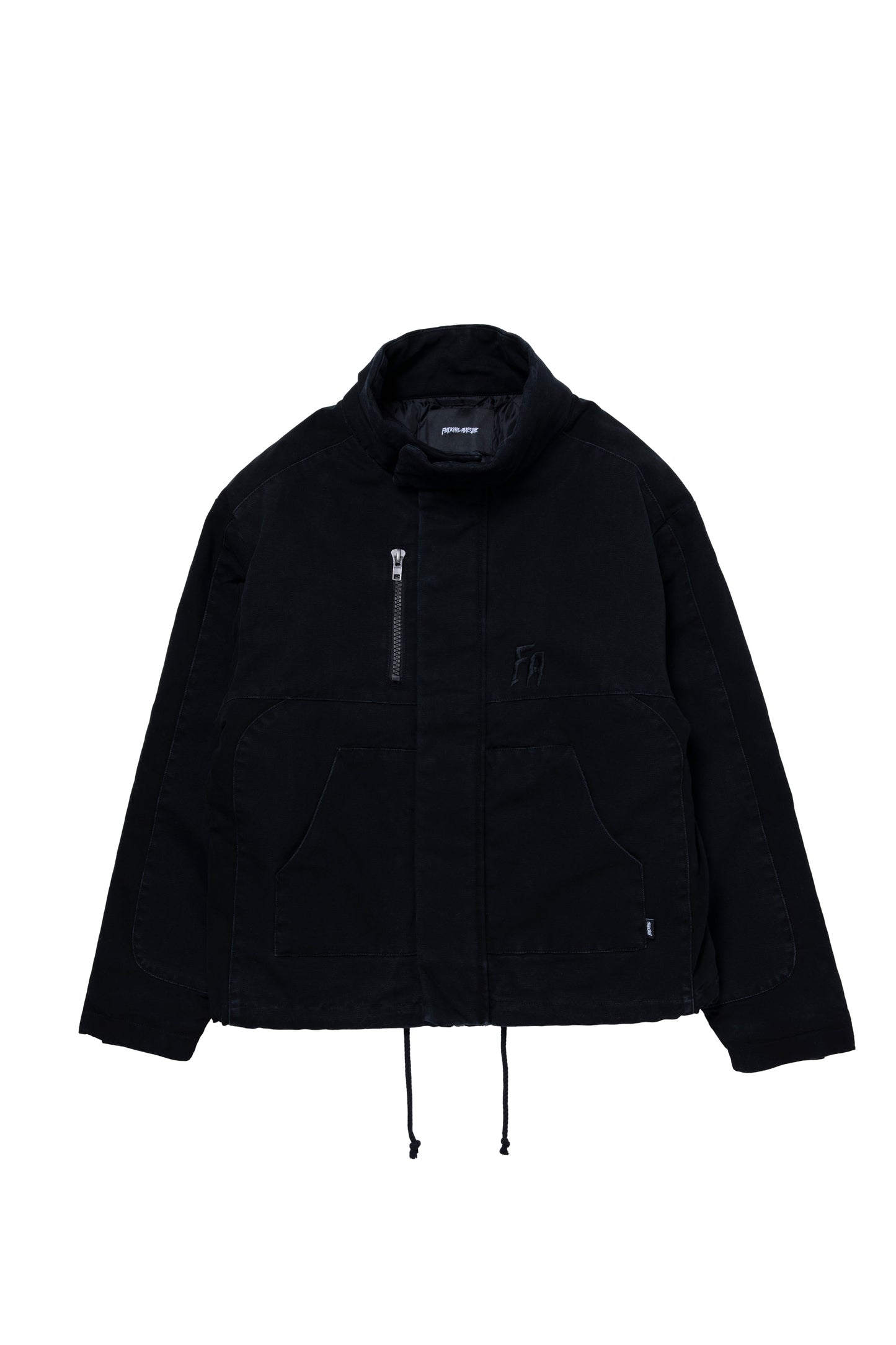 WAXED PUFFER JACKET BLACK
