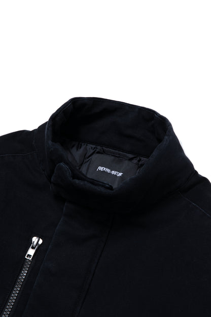 WAXED PUFFER JACKET BLACK