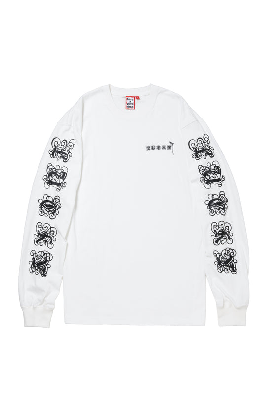 LUCKY LOGO L/S TEE WHITE