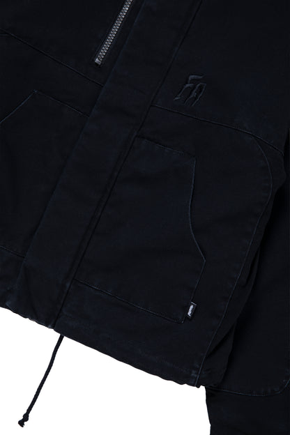 WAXED PUFFER JACKET BLACK