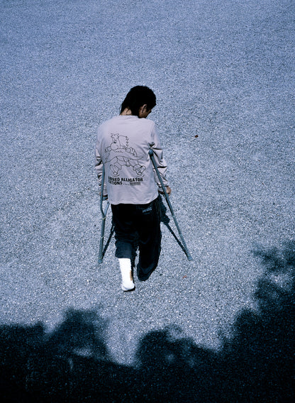 HOMERUN ALLIGATOR STATION L/S TEE WHITE