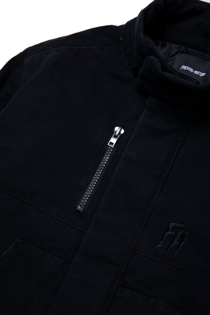 WAXED PUFFER JACKET BLACK