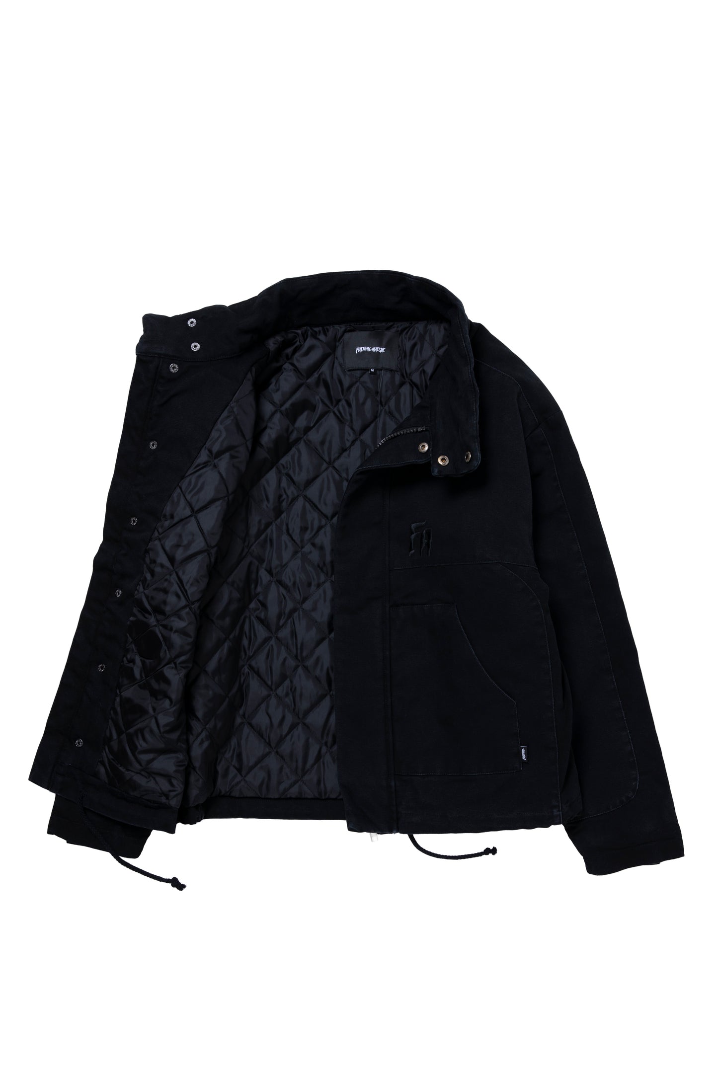 WAXED PUFFER JACKET BLACK