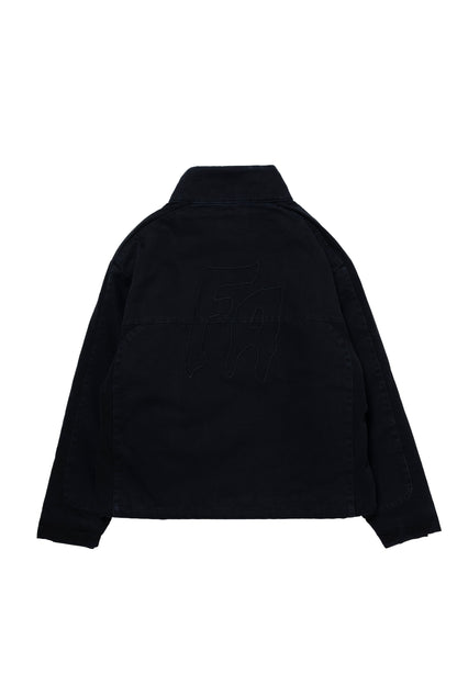 WAXED PUFFER JACKET BLACK