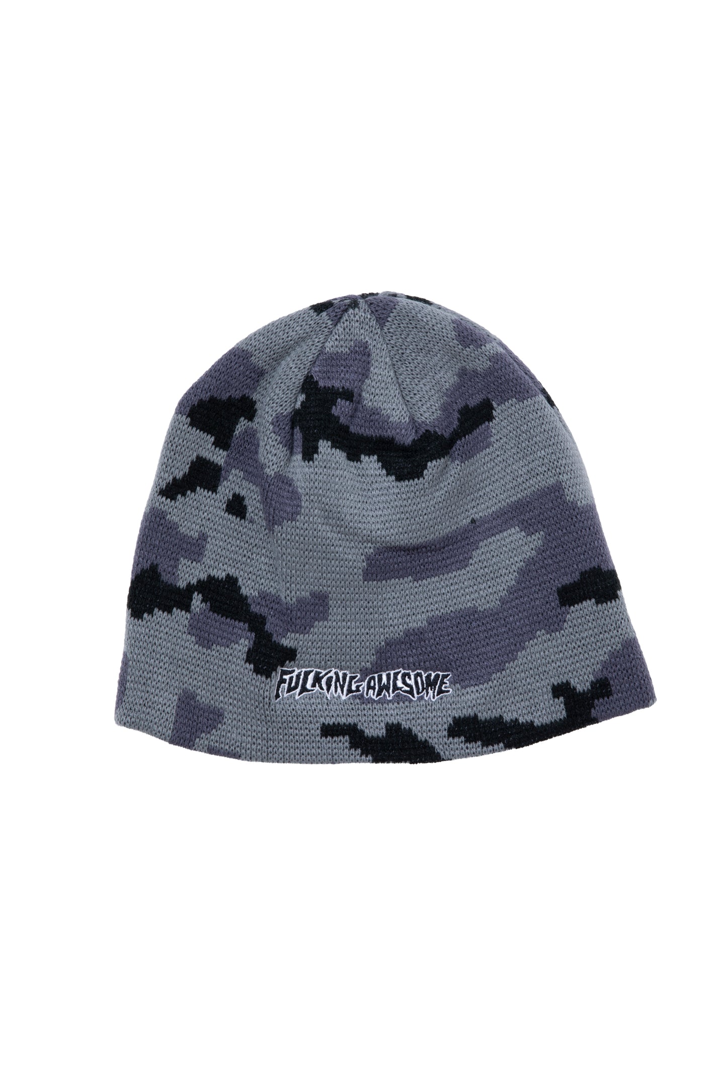 EMBROLDERED STAMP LOGO SKULLY BEANIE BLUE O/S