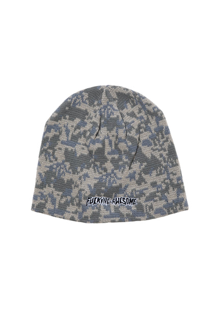 EMBROLDERED STAMP LOGO SKULLY BEANIE CAMO O/S