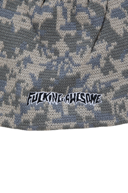 EMBROLDERED STAMP LOGO SKULLY BEANIE CAMO O/S