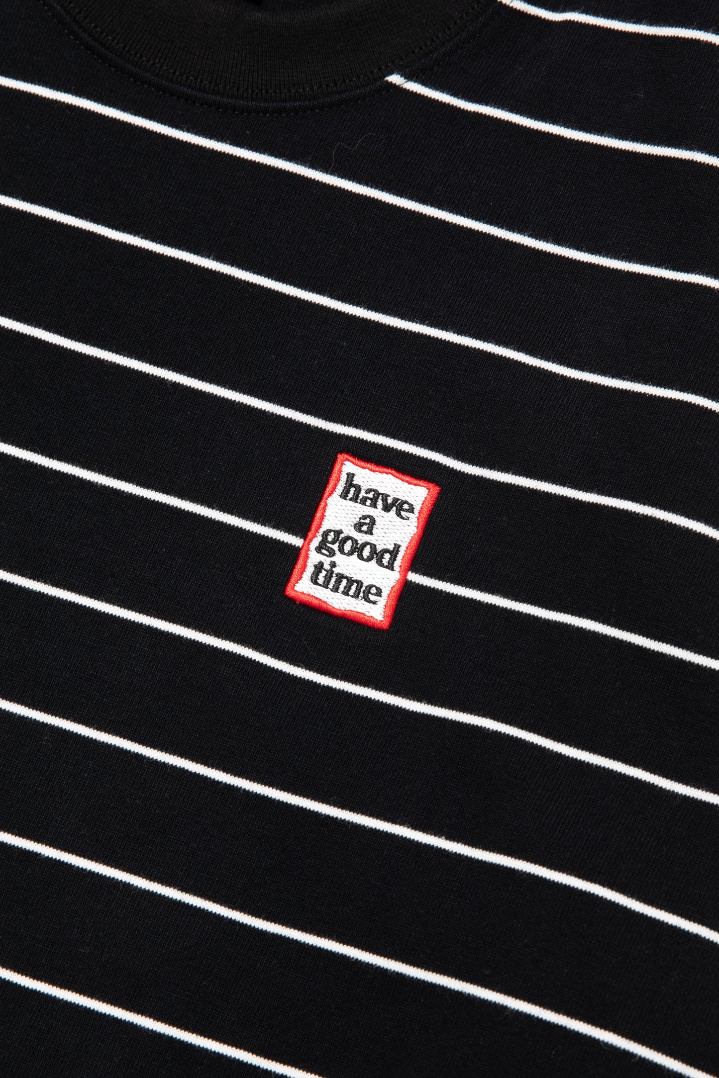 MINI FRAME EMB STRIPED L/S TEE BLACK