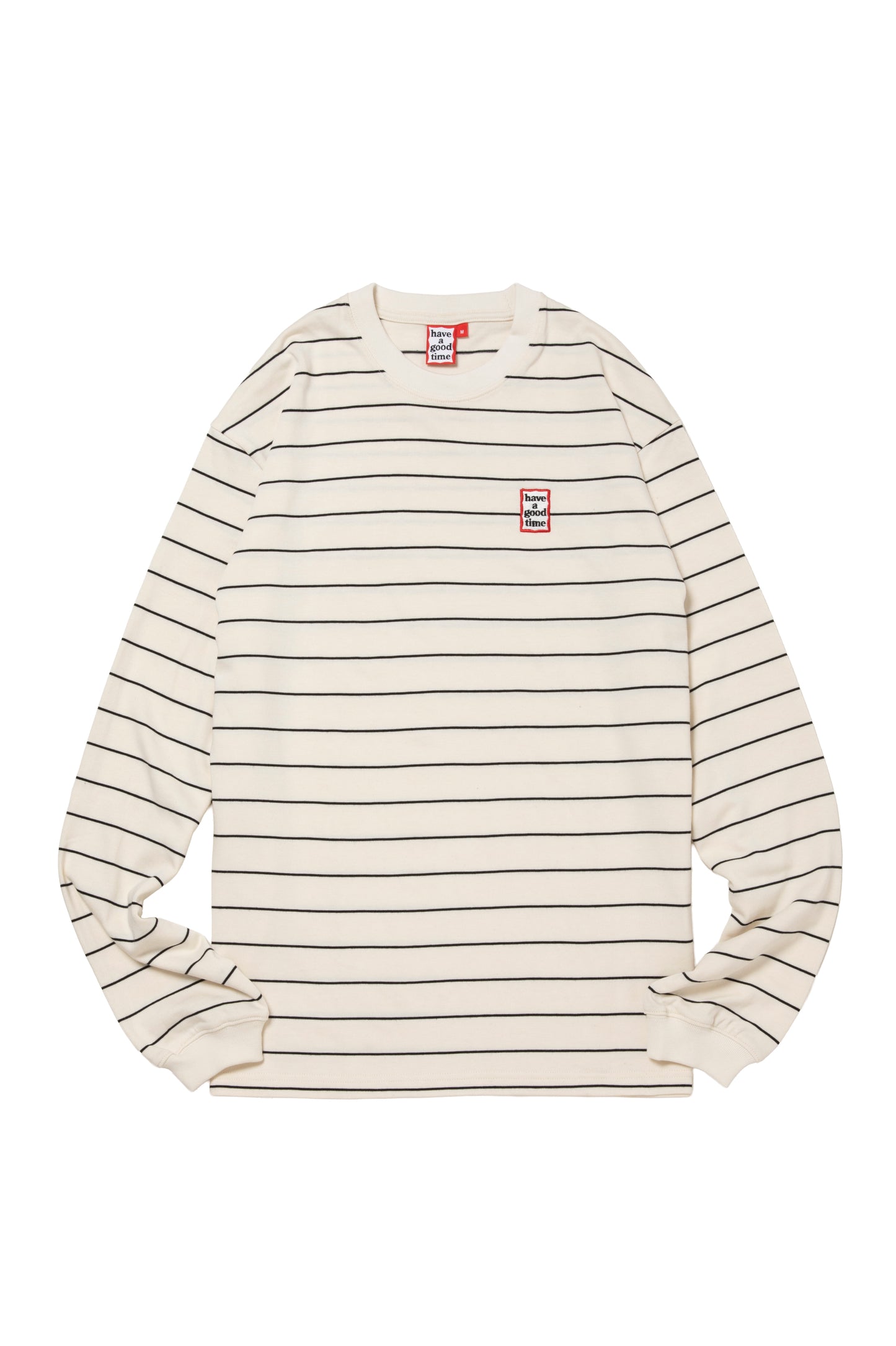 MINI FRAME EMB STRIPED L/S TEE OFF WHITE