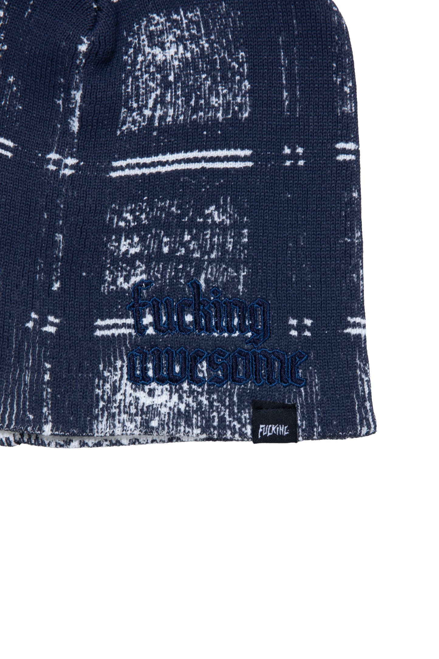 DIGITAL PLAID SKULLY BEANIE NAVY O/S