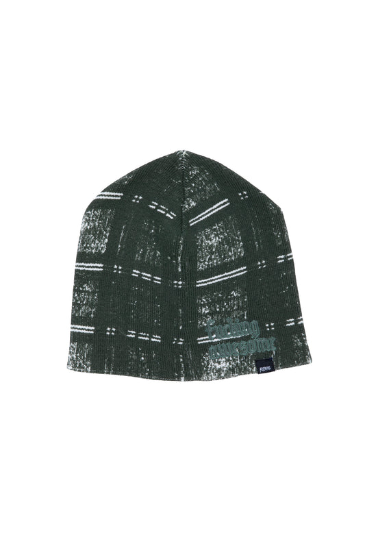 DIGITAL PLAID SKULLY BEANIE GREEN O/S