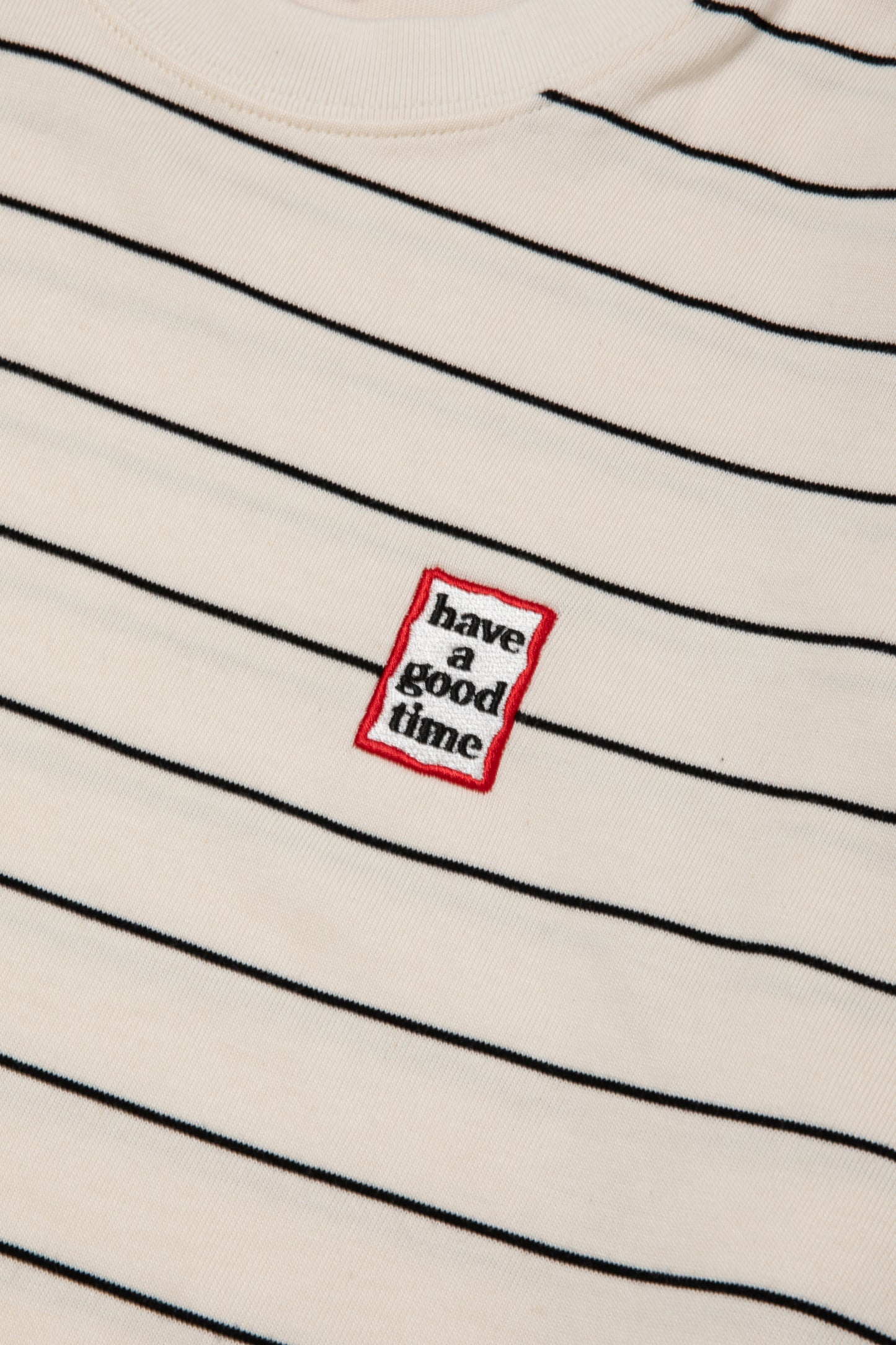 MINI FRAME EMB STRIPED L/S TEE OFF WHITE