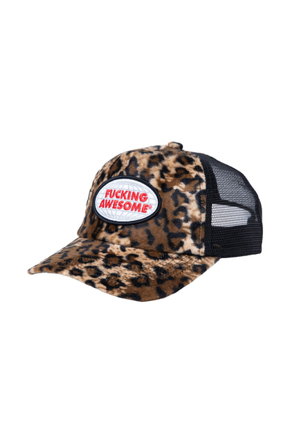 STAMP LOGO LEOPARD TRUCKER HAT O/S
