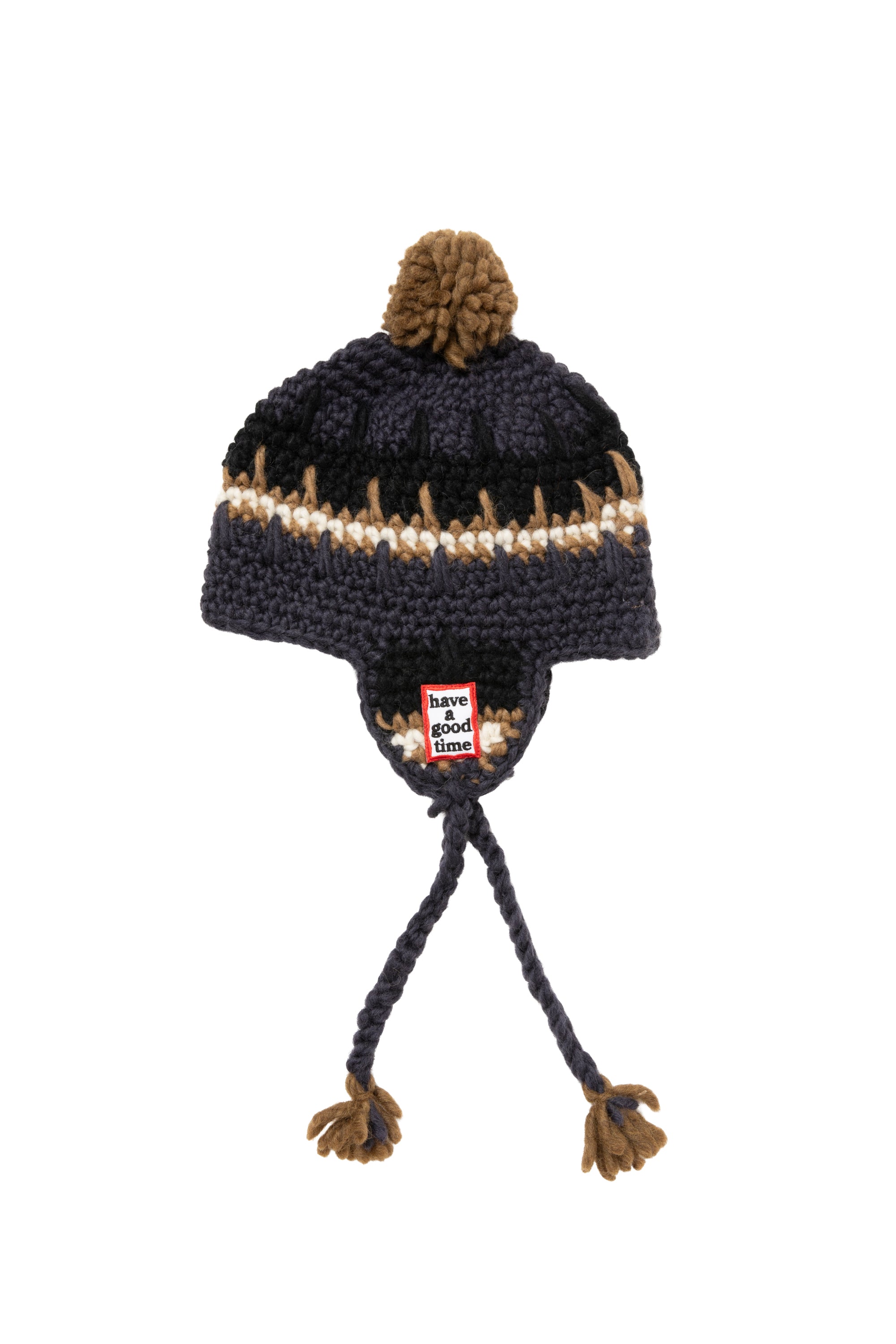 FRAME PATCH EARFLAP BEANIE CHARCOAL – have a good time