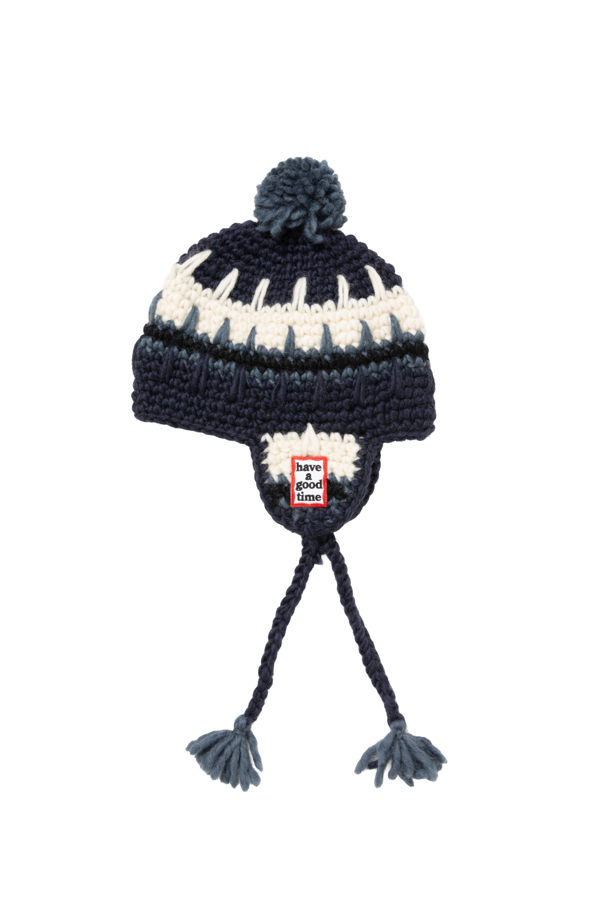 always Ear Flap Beanie 25aw FRAME PATCH EARFLAP BEANIE NAVY – have