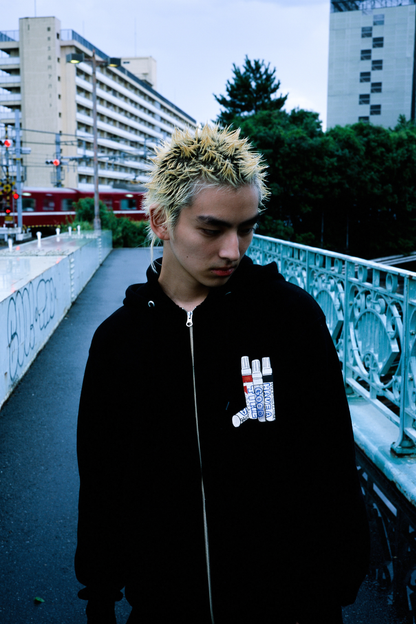 STYLES ZIP UP HOODIE FL BLACK