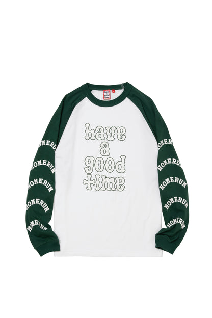 PLAYBALL LOGO RAGLAN L/S TEE GREEN