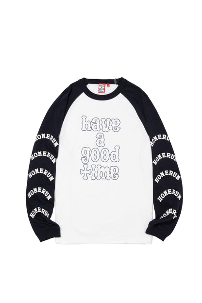 PLAYBALL LOGO RAGLAN L/S TEE NAVY