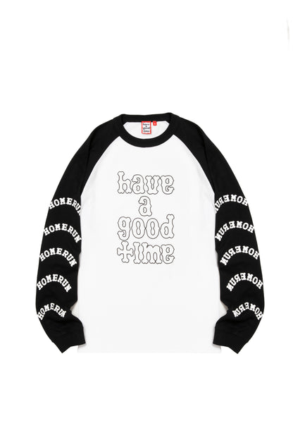 PLAYBALL LOGO RAGLAN L/S TEE BLACK