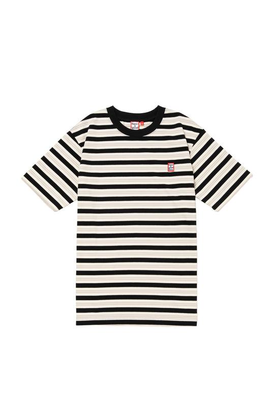 MINI MINI FRAME EMB STRIPE S/S TEE BLACK