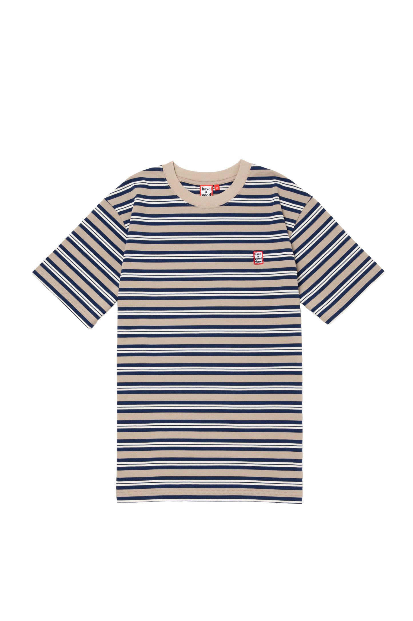 MINI MINI FRAME EMB STRIPE S/S TEE BEIGE