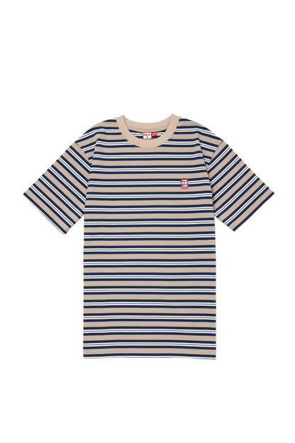 MINI MINI FRAME EMB STRIPE S/S TEE BEIGE