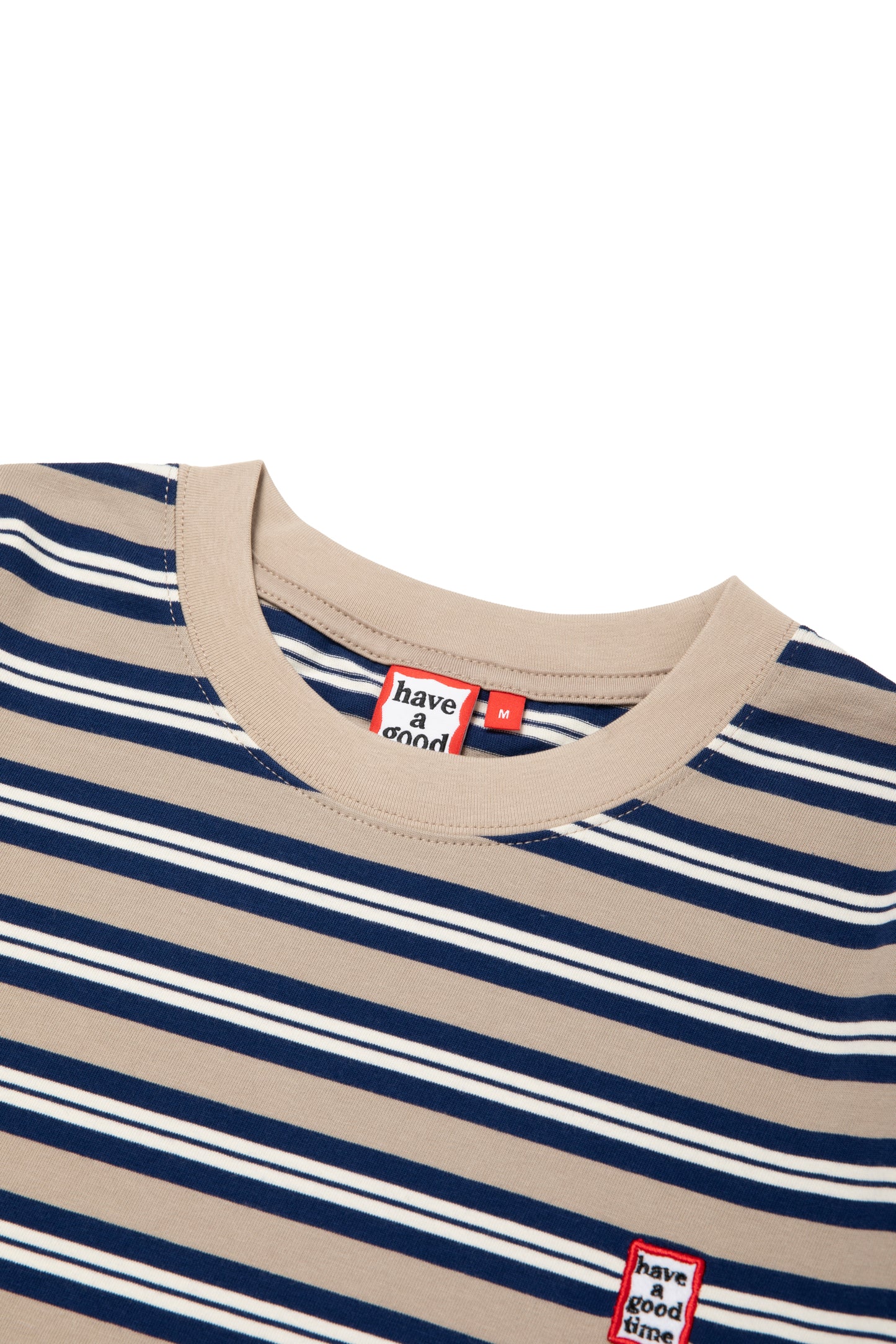 MINI MINI FRAME EMB STRIPE S/S TEE BEIGE