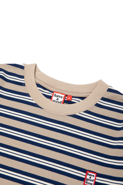 MINI MINI FRAME EMB STRIPE S/S TEE BEIGE