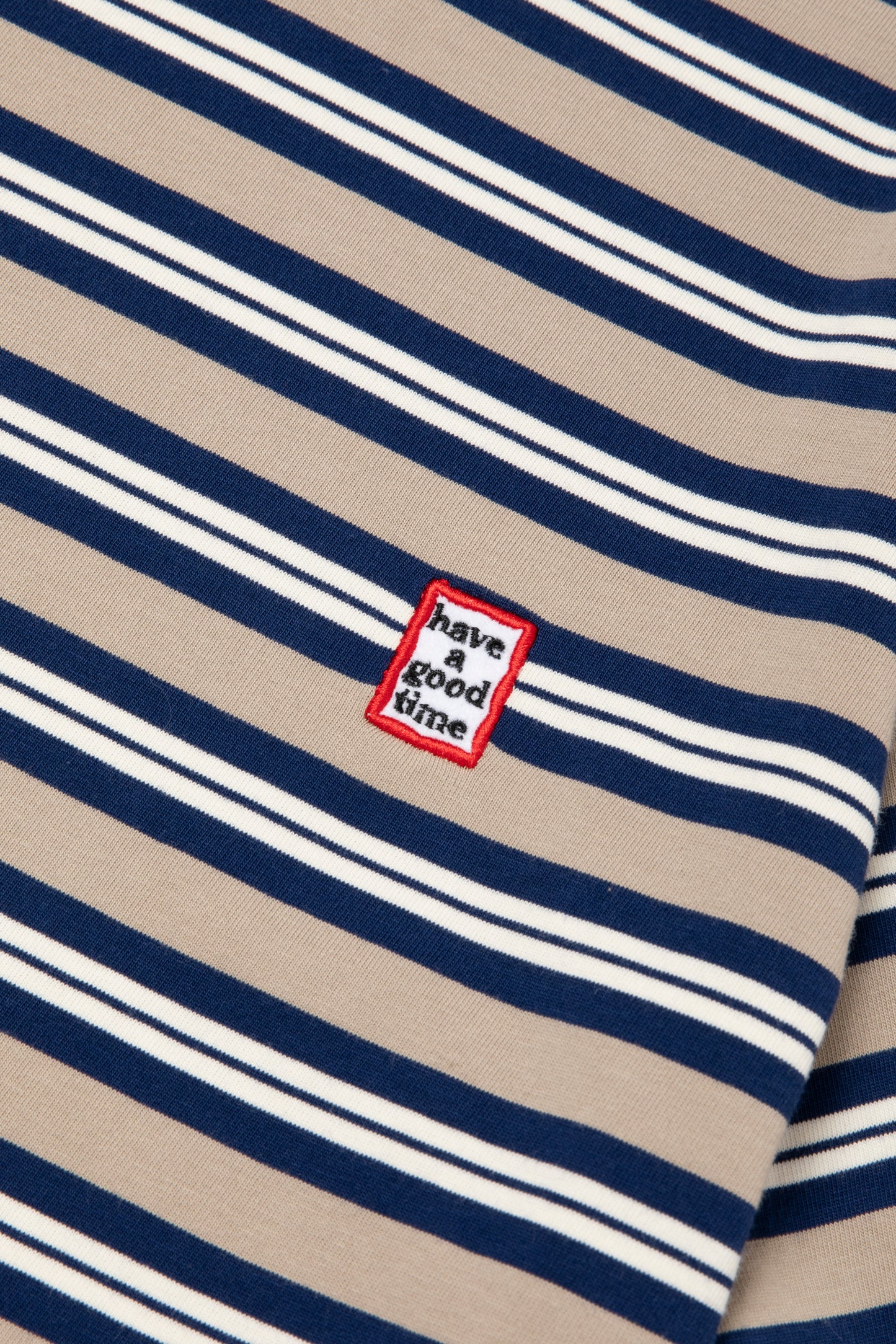 MINI MINI FRAME EMB STRIPE S/S TEE BEIGE