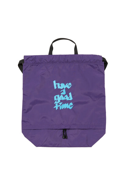 HANDSTYLE LOGO EMB DRAWSTRING BAG PURPLE
