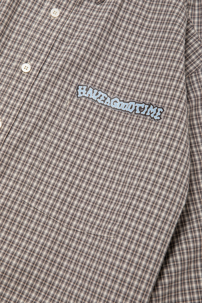 HOMIES SIDE LOGO B.D CHECK SHIRT SMOKE