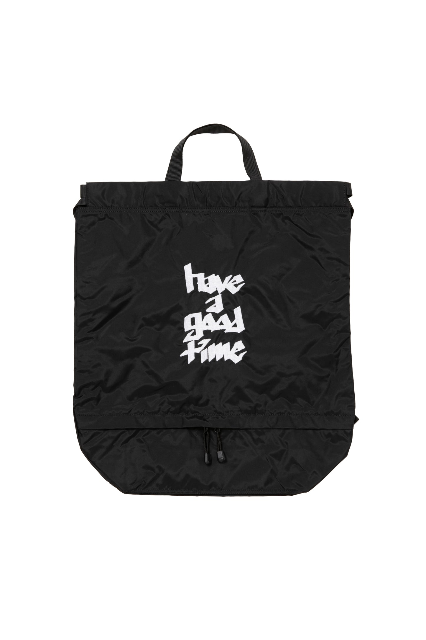 HANDSTYLE LOGO EMB DRAWSTRING BAG BLACK