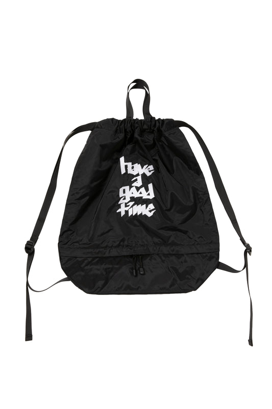 HANDSTYLE LOGO EMB DRAWSTRING BAG BLACK