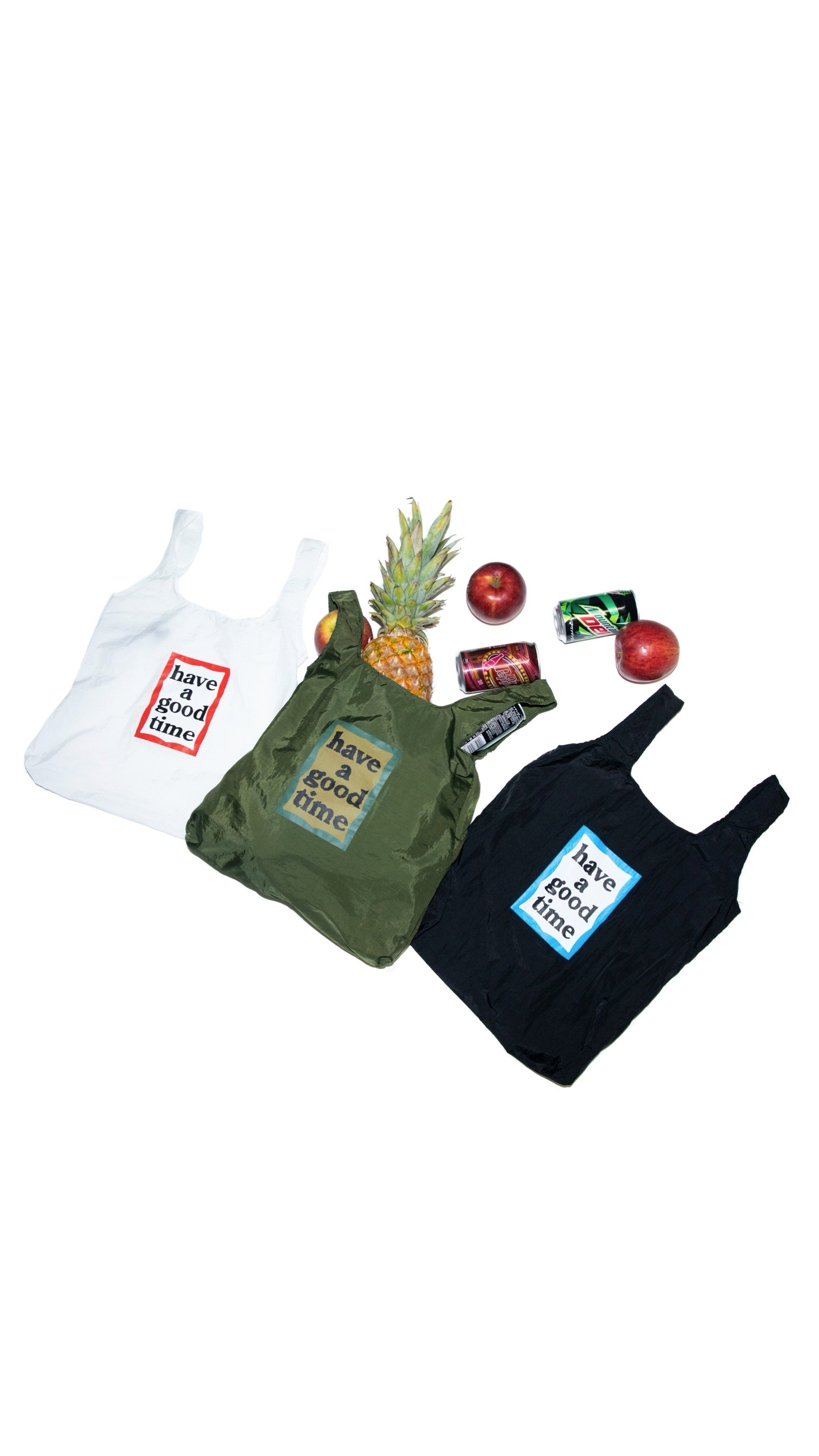 BLUE FRAME POCKETABLE ECO BAG BLACK – have a good time